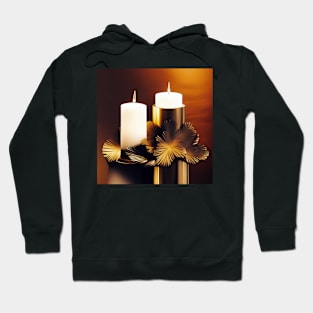 White Candles with Gold Base Hoodie